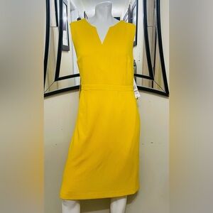 Evan Picone Vibrant Yellow Midi Dress